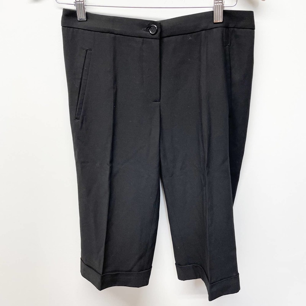 Moschino Wool Pants Black Tailored Cropped Size 8